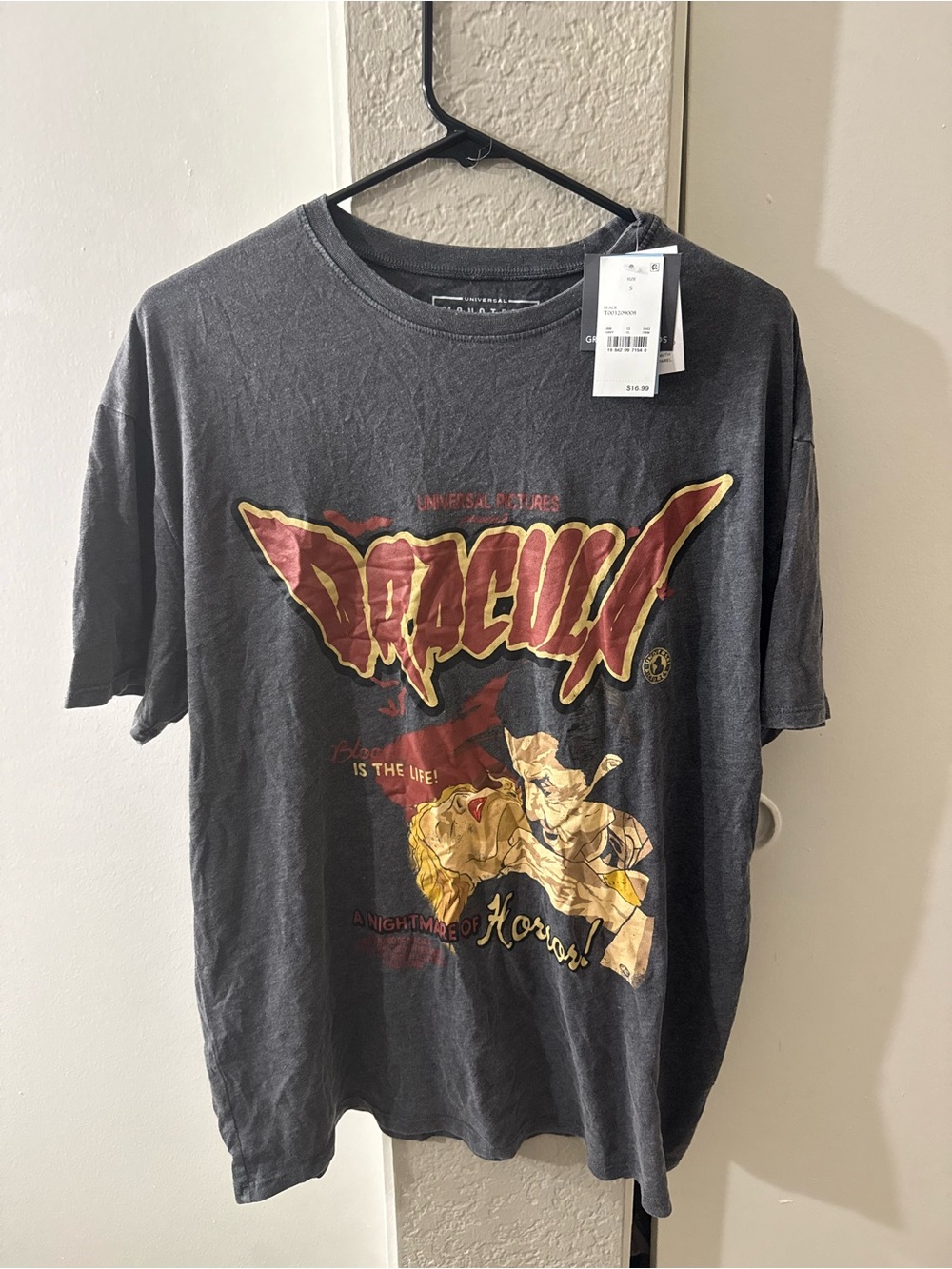Dark Gray 'Dracula' Graphic Short Sleeve Tee